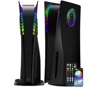 Joso - Couvercle de façade avec bande lumineuse LED RGB pour PS5 Édition Disque, Coque de façade de remplacement en ABS anti-rayures et anti-poussière avec évents de refroidissement