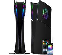 Joso Façade avant pour PS5 Slim Digital Edition, résistant aux rayures, à la poussière avec anneau RVB, couverture compatible avec PS5 Slim Digital Version, Plaques pour PS5 Slim Accessoires - Noir