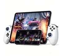 Joso Manette de jeu mobile cloud pour iPhone 16/15/14, iPad, tablette, Android/PC/Switch/manette de jeu avec fonction turbo, streaming sur PS4/Xbox/PC, effet Hall/déclencheur Hall, blanc