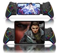 Joso Manette de téléphone pour iPad 33 cm et tablette, contrôle Android avec joysticks/déclencheurs/macro/Turbo/lumière RVB, et pince verrouillable pour iPad, Play P5/P4/Xbox/PC Streaming et jeu en