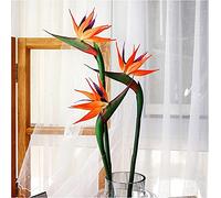 JOSON Lot de 3 Grandes Fleurs permanentes Orange Rouge de 81,3 cm, la Partie Florale est fabriquée en Caoutchouc Souple PU Qui ne se décolore Pas, Plantes artificielles pour la Maison et Le Bureau,