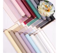 JOSON Lot de 30 feuilles de papier cadeau imperméable à bord doré, 15 couleurs, 58,4 x 58,4 cm