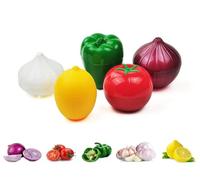 JOSON Lot de 5 boîtes de conservation réutilisables pour légumes et fruits, sans BPA, pour réfrigérateur, poivrons, oignons, tomates, citrons et ail