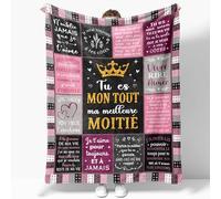 JOSOSO Cadeau pour Ma Femme Couverture 130X150CM, Cadeau Amour pour Femme, Idee Cadeau Femme, Cadeaux pour Elle/Épouse/Petite Amie/Ma Chère Femme : Anniversaire/d'anniversaire/Noël Plaid