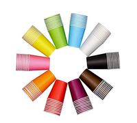 JOSPL Gobelet Carton, 100 Pièces 250ml Gobelet en Papier de Couleur Noel Gobelets en Papier Gobelet Carton Anniversaire Goblets t pour Les Boissons Chaudes et Froides