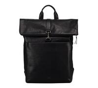 Jost Glasgow Daypack Protection RFID Cuir véritable 42 cm Compartiment ordinateur noir