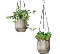 Josteve Lot de 2 Pots de Fleurs à arrosage Automatique de 11,4 cm avec Trous de Drainage, Niveau d'eau Visible, décoration d'intérieur, Jardinage