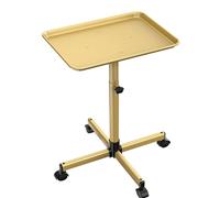 JOSTZHXIN Plateau à roulettes réglable en Hauteur pour Salon de beauté, Coiffeur, Clinique Dentaire, Champagne doré