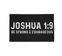 Josué 1:9 Religieux Drapeaux Décoratif Bannière Résistant Aux Intempéries Drapeau Pour Fête Célébrations Jardin 90X150Cm