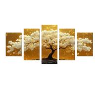JOSUE 5 Pcs Impression sur Toile Arbre arbre de la vie Tableau Minimalisme Tableau Decoration Murale Salon Moderne Bain Maison Décorations(Blanc 23)-100x150cm Sans cadre