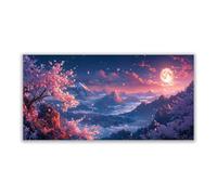 JOSUE Arbre de la vie Tableau Decoration Murale Impression Sur Toile Lune Arbre Tableau Murale decoration murale chambre coucher Salle de bains Bar(Rose 46)-50x100cm Sans cadre