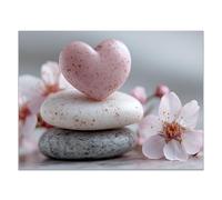 JOSUE Deco Toilette, Impression sur Toile Decoration Murale, Fleurs minimalistes Tableau Affiches et Impressions Peinture Mur Art Photos - 50x70cm Sans cadre(Rose)