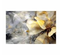JOSUE Dorée Blanc Impression sur Toile Fleurs abstraites Paysage naturel Tableau décoration moderne imprimé sur toile pour Chambre Cuisine Bar(Green 40)-50x70cm Sans cadre