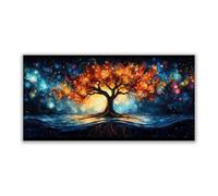 JOSUE Impression sur Toile Arbre de Vie Tableau Minimaliste Image Tableau Decoration Murale Salon Chambre Maison(Orange 10)-30x60cm Sans cadre