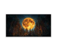JOSUE Impression sur Toile Arbre de Vie Tableau Peinture Affiche Lune en forêt Arbre Tableau Image Decoration Murale Salon Salle de Bains Couloir(Orange 13)-50x100cm Sans cadre