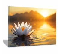 JOSUE Impression sur Toile Doré Tableau Coucher de soleil Paysage naturel Tableau décoration moderne imprimé sur toile pour Chambre Cuisine Bar(Brown 2)-70x100cm Encadrée