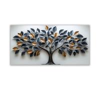 JOSUE Moderne Grand Arbre de la vie Impression sur Toile Minimaliste Paysage naturel Tableau décoration moderne imprimé sur toile pour Chambre Cuisine Bar(Bleu 2)-60x120cm Sans cadre