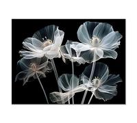 JOSUE Moderne minimalist Impression sur Toile fleurs Décoration, Noir, blanc Peinture d'art pour Le Bureau à Domicile Chambre Décoration d'art Esthétique - 40x60cm Sans cadre