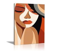 JOSUE Noir, orange Toile Tableau Peinture Art Déco Mural Affiche Decoration Murale Chambre Interieur Maison Tableaux Salon,DéCo Chambre - 30x40cm Encadrée