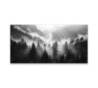 JOSUE Poster Nature Arbre minimaliste Impression Sur Toile Photo Peinture,Noir,blanc Peinture Image Tableau Salon DéCoration Murale-50x100cm Sans cadre