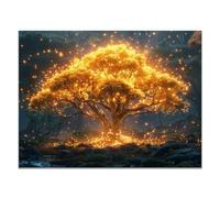 JOSUE Tableau Arbre Arbre abstrait poster geant mural Toile,Or, noir Image Pour Salon Chambre DéCoration Murale Moderne- 75x115cm Sans cadre