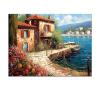 JOSUE Tableau Mer Tableau Toile Decoration Murale Maison Blanche rétro en bord de mer Tableau Murale DéCo Maison,Decoration Chambre Adulte,Papier Peint Salle De Bain - 30x40cm Sans cadre