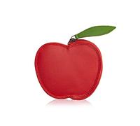 JOSYBAG Bourse Porte Monnaie en Cuir Apple 'EVE' Rouge/Vert - Coin Box avec Zipper, Design Rare Pomme, Pratique et Élégant