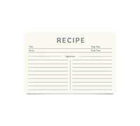 Jot & Mark Lot de 50 cartes de recettes vierges double face 10,2 x 15,2 cm (moderne minimal)