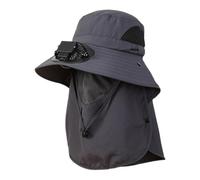 Jot515 Chapeau de soleil d'été avec ventilateur intégré pour femme et homme pour l'extérieur, la randonnée, les voyages, la plage, le quotidien, léger et respirant, GY2., Taille unique