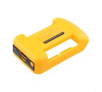 Jotekonoby Adaptateur de batterie USB compatible avec les batteries d'outils électriques au lithium 18 V, convertisseur de port USB-C de type C, alimentation portable de chantier (jaune)