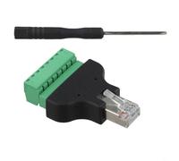 Jotekonoby Adaptateur RJ45 Mâle vers 8 Broches Bornier à Vis - Connecteur Réseau 8P8C avec Blindage Métallique pour Câbles UTP Cat5/Cat5e/Cat6/Cat7 et Câblage EIATIA 568B