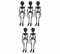 Jotekonoby Aimants de réfrigérateur articulés en 3D avec squelette articulé avec articulations mobiles, décoration magnétique intéressante en forme de crâne humain multicolore pour Halloween (noir)