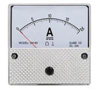 Jotekonoby Ampèremètre analogique CC 80 mm avec indicateur de courant de type pointeur et cadran numérique, 0 ajusteur pour la compensation des vibrations, (DC 20 A)