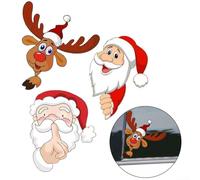 Jotekonoby Autocollant Père Noël pour voitures et motos, motif élan avec décoration festive de véhicule, résistant aux intempéries (A20 x 14 cm)