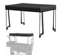 Jotekonoby Auvent pour chariot de jardin, pare-soleil pour chariot à roulettes, tissu Oxford résistant à l'eau, portable, abri de camping compatible (noir)