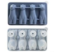 Jotekonoby Bac à glaçons en silicone alpaga avec couvercle et entonnoir - 4 grilles - Moule flexible facile à démouler pour cocktails - Démoulage de glace en forme d'animal pour fêtes (bleu)