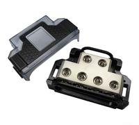 Jotekonoby Boîte de jonction de voiture Bloc de distribution d'alimentation pour systèmes audio de véhicules, porte-fusible 0-4 AWG avec construction en alliage de zinc, conception de connexion