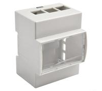 Jotekonoby Boîtier électrique ABS pour Raspberry Pi 4/3 avec port de visualisation transparent, boîtier de montage sur rail DIN, verrouillage coulissant et trous de montage mural (PI4B + ventilateur +