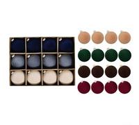 Jotekonoby Boules de Noël rondes floquées pour décoration de sapin de Noël, décorations à suspendre pour maison, jardin, cérémonie de mariage, fête prénuptiale (H)