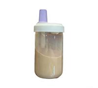 Jotekonoby Bouteille isotherme avec couvercle à paille pour jus, lait, café, thé à bulles, anti-fuite, portable, matériau PC, blanc/rose/violet/vert (500 ml)