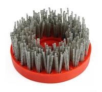 Jotekonoby Brosse à roue métallique de 10,2 cm avec filetage M14, poils en carbure de silicium grain 36, disque abrasif circulaire en nylon pour enlever la rouille et la peinture, marbre de granit