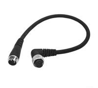 Jotekonoby Câble d'alimentation pour moulinet de pêche DAIWA, cordon de batterie coudé à 2 trous avec construction en PVC + cuivre, 1 m de long, noir, compatible avec DAIWA (3 OCLOCK)