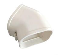 Jotekonoby Cache-tuyau pour climatiseur central en PVC - Pour l'extérieur - Avec capuchon d'entrée murale et coude à 90° (coude plat à 135°)