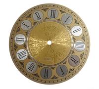 Jotekonoby Cadran d'horloge vintage doré en aluminium, 17,8 cm, 180 mm, plaque en métal à chiffres romains, pièce de rechange pour fabrication d'horloge murale à quartz