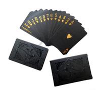 Jotekonoby Cartes à jouer élégantes en plastique noir et doré pour les joueurs sérieux partout