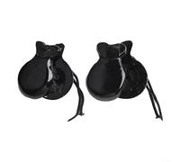 Jotekonoby Castagnettes espagnoles - Lot de 2 paires pour talents musicaux et performance - Castagnettes espagnoles pour adultes - Flamenco Sevillanas - Musique traditionnelle espagnole - Noir