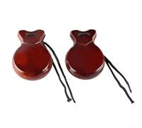 Jotekonoby Castagnettes espagnoles - Lot de 2 paires pour talents musicaux et performance - Castagnettes espagnoles pour adultes - Flamenco Sevillanas - Musique traditionnelle espagnole (marron)