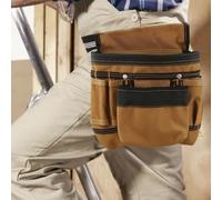 Jotekonoby Ceinture à outils avec bretelles robuste et réglable pour charpentier, électricien, travailleurs du bâtiment, ensemble pochette amovible en tissu Oxford (A)