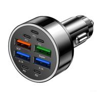 Jotekonoby Chargeur de voiture 9 en 1 avec adaptateur de charge rapide 5PD 4USB, pour chargeur rapide .0 et Type-C pour affichage LED, charge de voiture