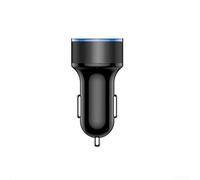 Jotekonoby Chargeur de voiture USB avec deux ports 3,1 A charge rapide et voltmètre numérique LED pour véhicules 12 V 24 V, écran bleu, charge deux appareils simultanément (noir)